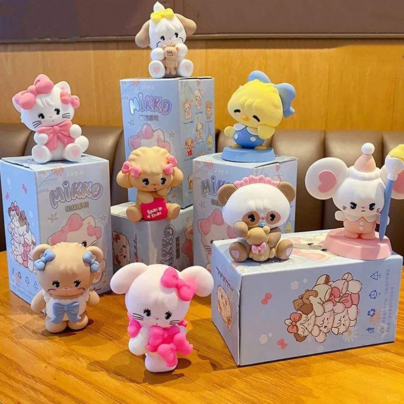 

100% Genuine Mikko Peripheral Blind Box Trendy Toy Figurines For Girls Cute Desktop Ornaments Cat Blind Box Toys Dolls Gifts