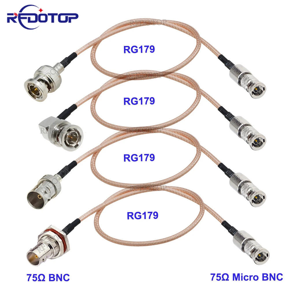 1Pcs RG179 Cable 75 Ohm Micro BNC Male to BNC Male/BNC Female Connector RG-179 RF Pigtail HD Video Mini BNC to BNC Jumper Line