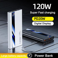 120W 200000mAh 120W Super Fast Charging Power Bank Battery High Capacity Digital Display Power Bank For Samsung Xiaomi Iphone