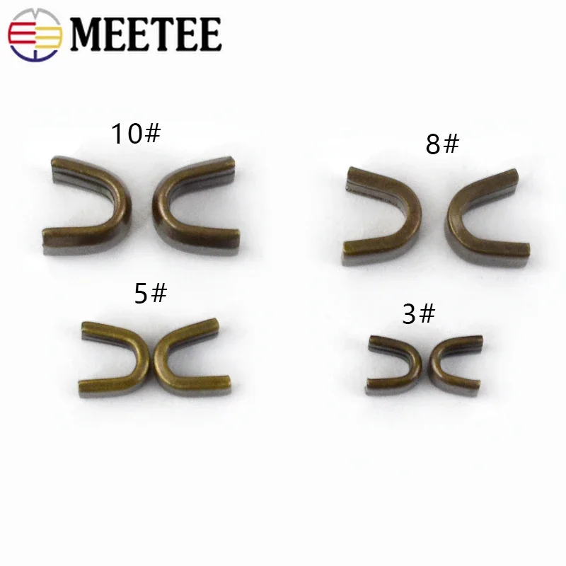 50g 3# 5# 8# 10# Brass U Zipper Stopper Non-slip For Metal/Nylon/Resin Zippers Tail Clip Zip Repair Kits DIY Sewing Accessories