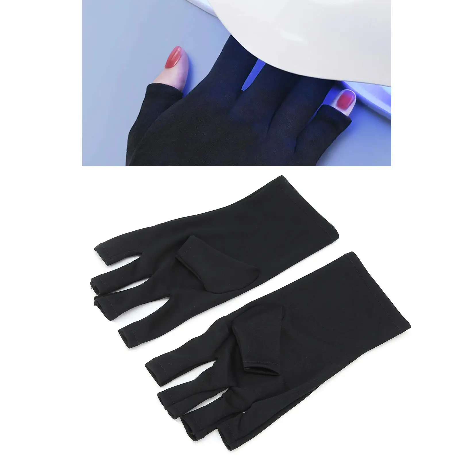 Anti-UV Nail Art Gloves - 1 Pair LED Curing Lamp Protection & Skin Care for Manicure and Pedicure