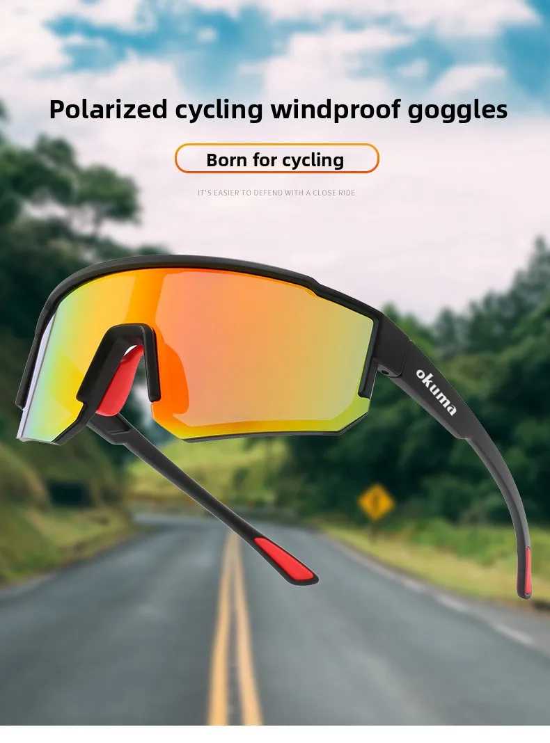 

Okuma Polarized Sunglasses - New Mountain Bike Riding Glasses - UV Resistant Unisex Sports Glasses UV400