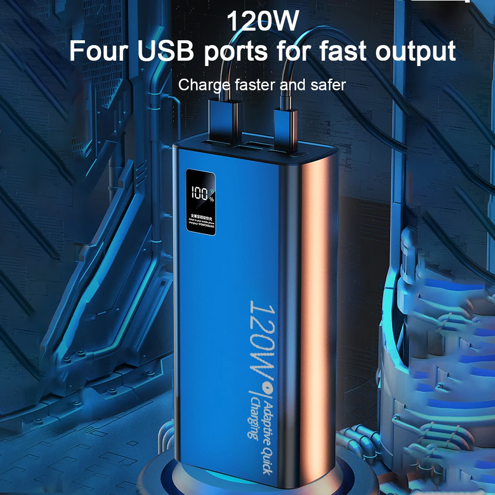 

30000 мАч, 120 Вт, внешний аккумулятор большой емкости для iPhone, Samsung, Xiaomi, супер быстрая зарядка, портативное зарядное устройство