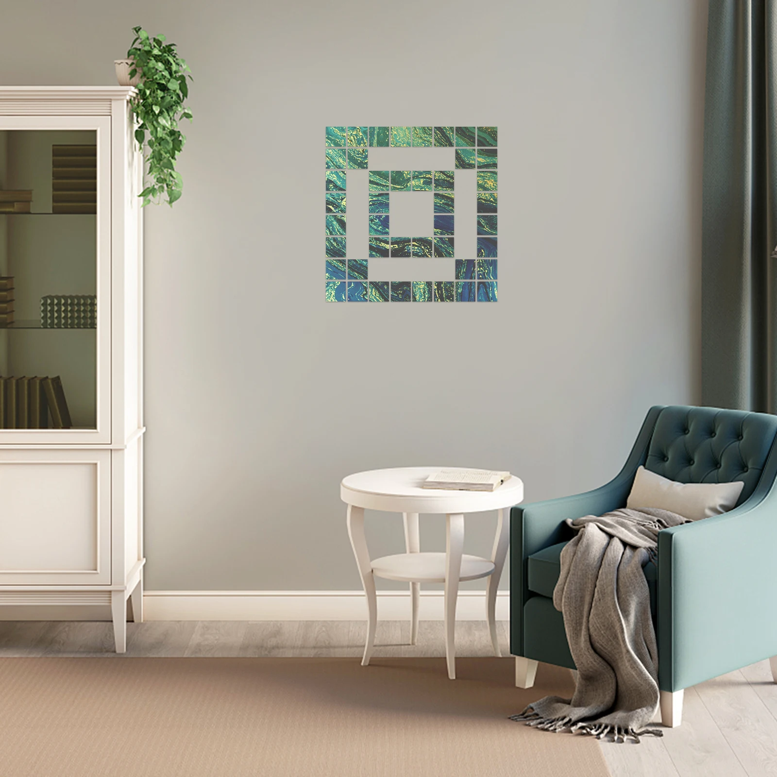 

100Pcs 3D Crystal Mirror Wall Stickers Acrylic Square Tiles for Home Decor DIY Self-Adhesive Acrylic Mirror Wall Decal