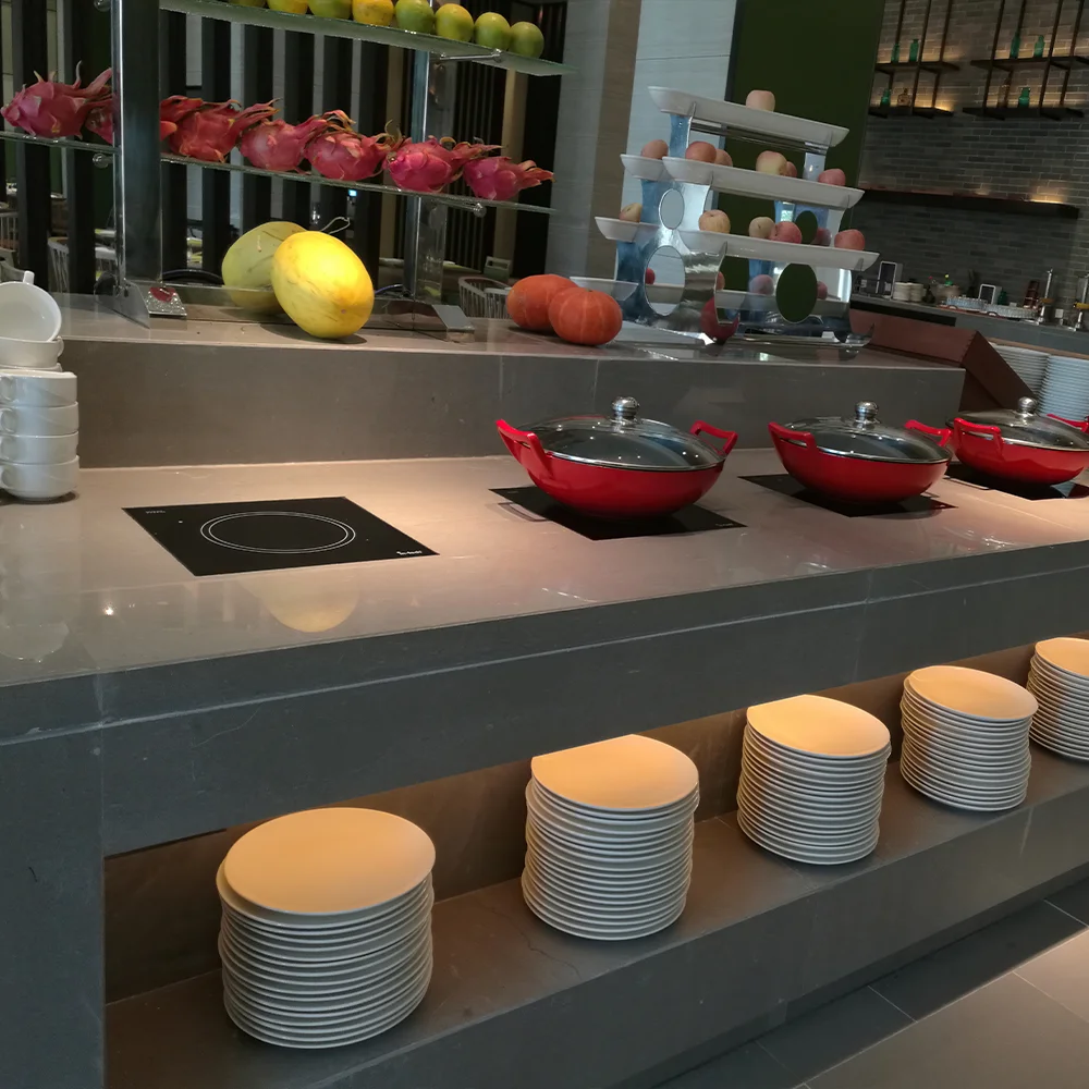 Коммерческая встроенная индукционная плита-вок для профессиональной кухни, мощная индукционная плита, решение для приготовления пищи для кухни