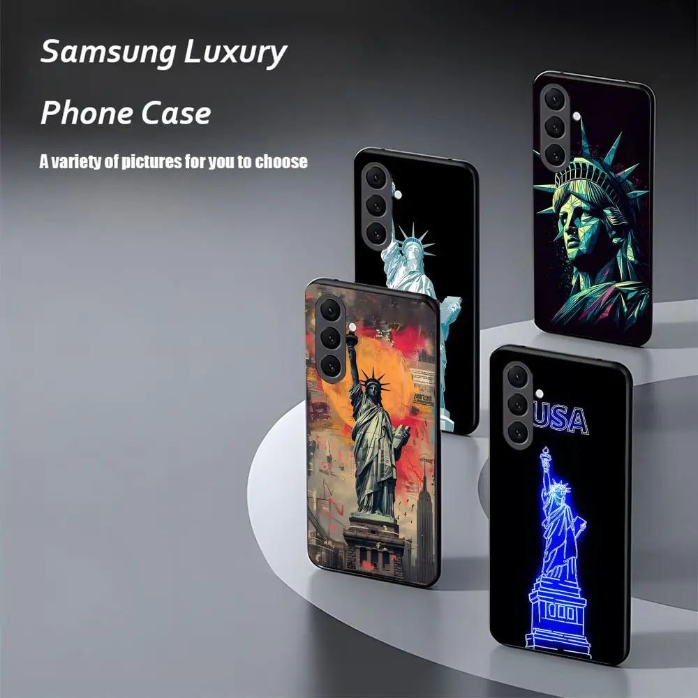 Statue of Liberty picture Phone Case For Samsung Galaxy S25 S24 S23 S22 S21 S20 Plus Ultra Note20 Soft Black