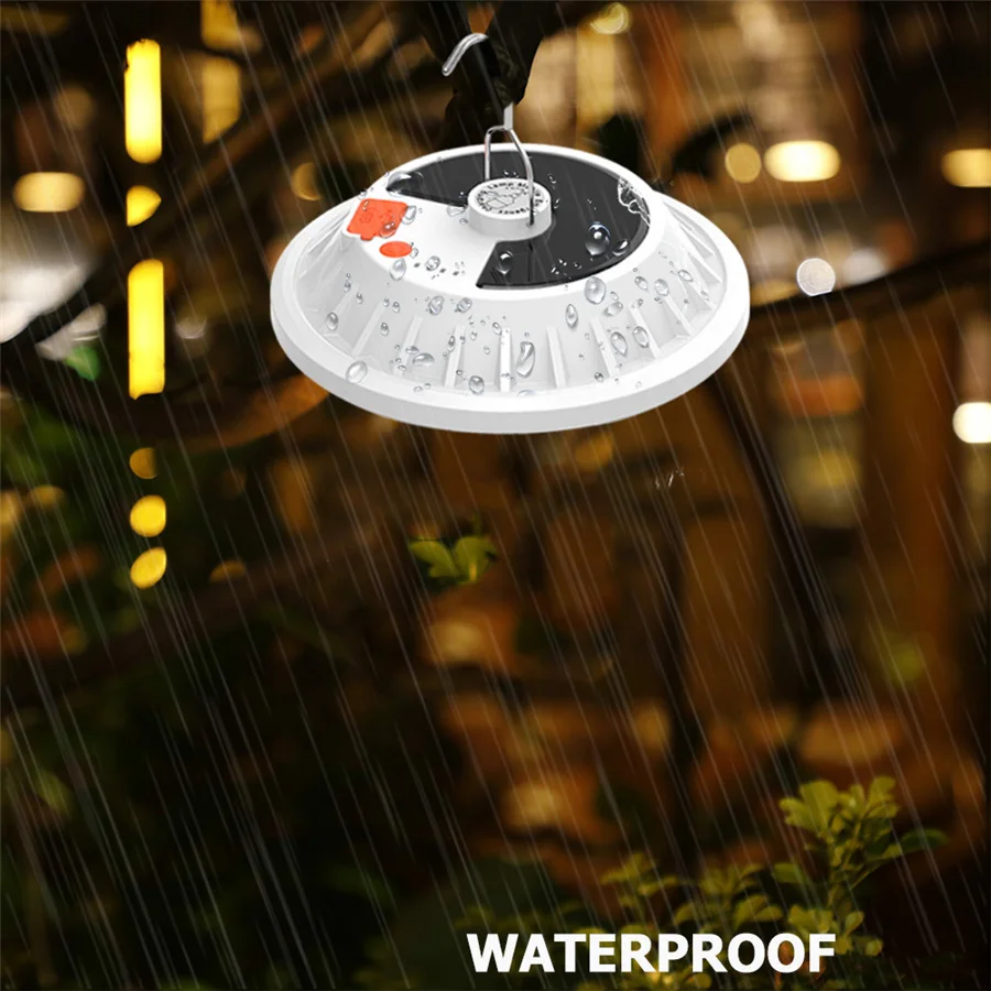 Super Bright LED Solar Camping Light Remote Control Rechargeable Outdoor Tent Lamp Portable Lantern Emergency Night Market Light