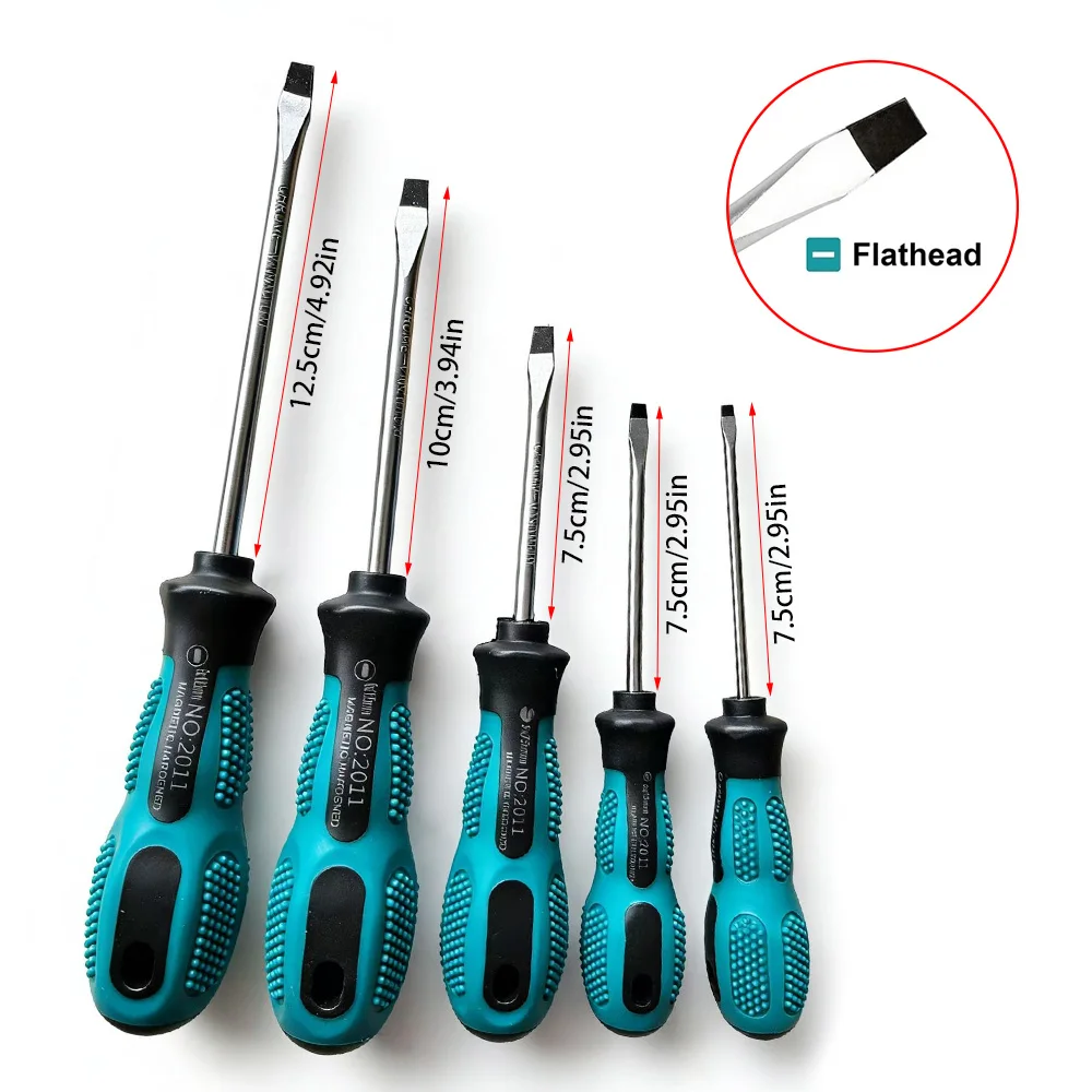 Multi-functional Flathead Magnetic Screwdriver, Available in Diameters of 3mm, 4mm, 5mm, and 6mm.