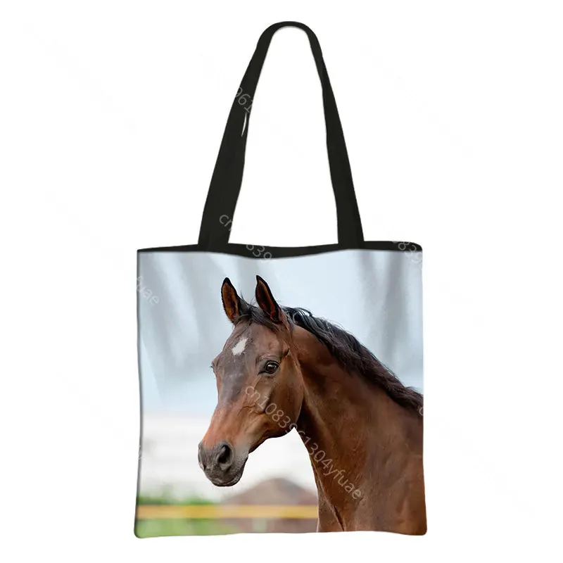 Animal Horse Totes Bag Cute Unicorn Handbag Canvas Shoulder Large Capacity Storage Eco Reusble Shopping Bag Book Bag