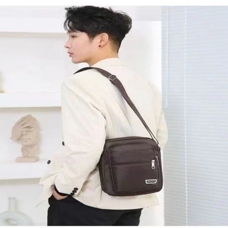 Business Travel Men's Crossbody Bag Waterproof and Wear-Resistant Shoulder Bag Multifunctional Change Backpack image 4