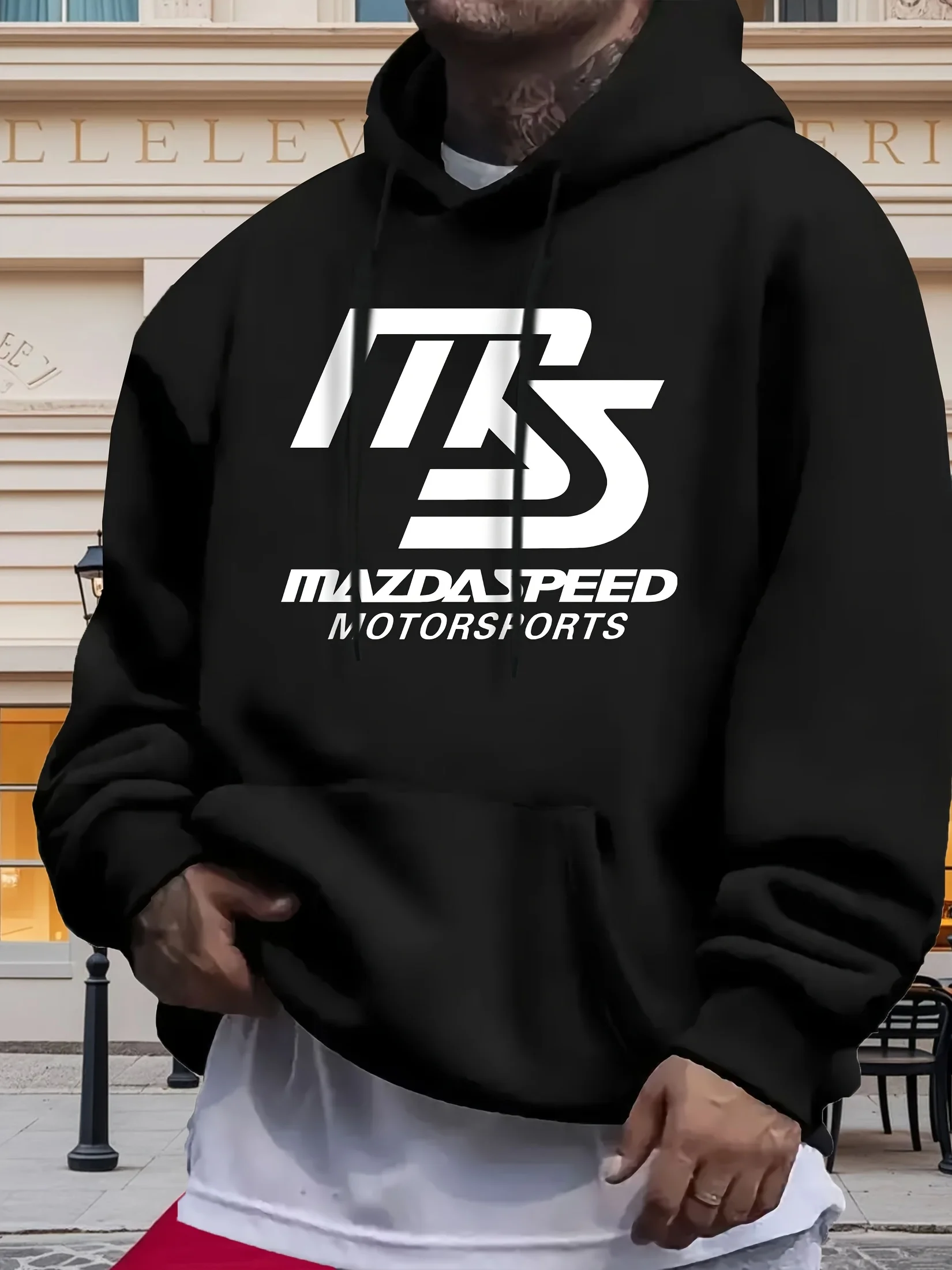 Мужская флисовая толстовка с рисунком MAZDA Speed Sports — уютная повседневная одежда на осень/зиму, осенняя повседневная одежда |   Толстовка с карманом-кенгуру