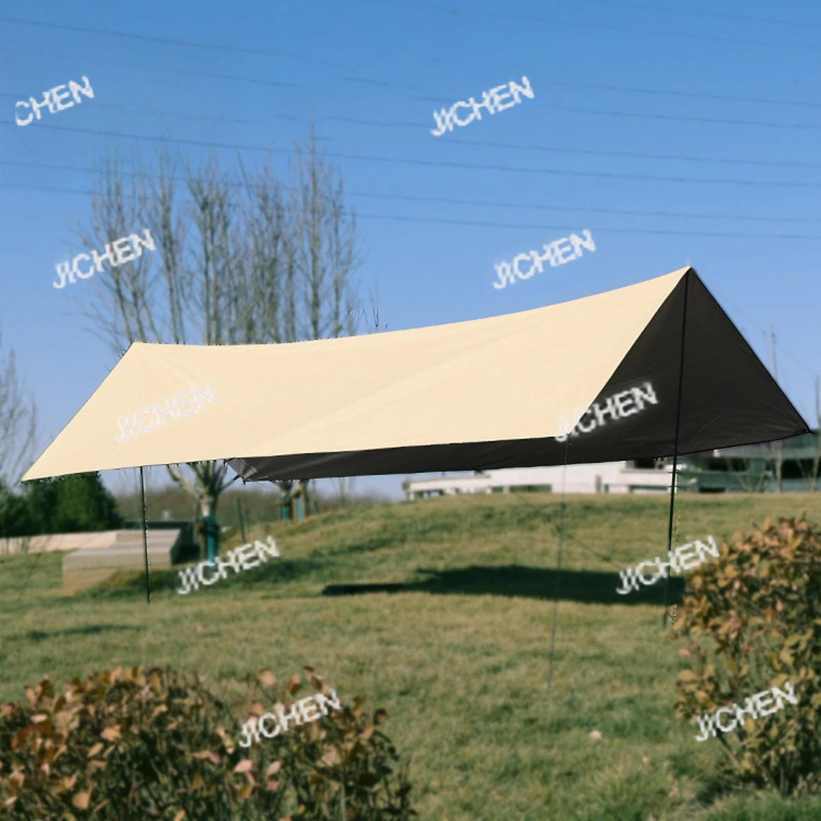 

Открытый навес для кемпинга, туристическое снаряжение, защита от солнца, водонепроницаемая шестиугольная восьмиугольная виниловая палатка с серебряным покрытием, тент