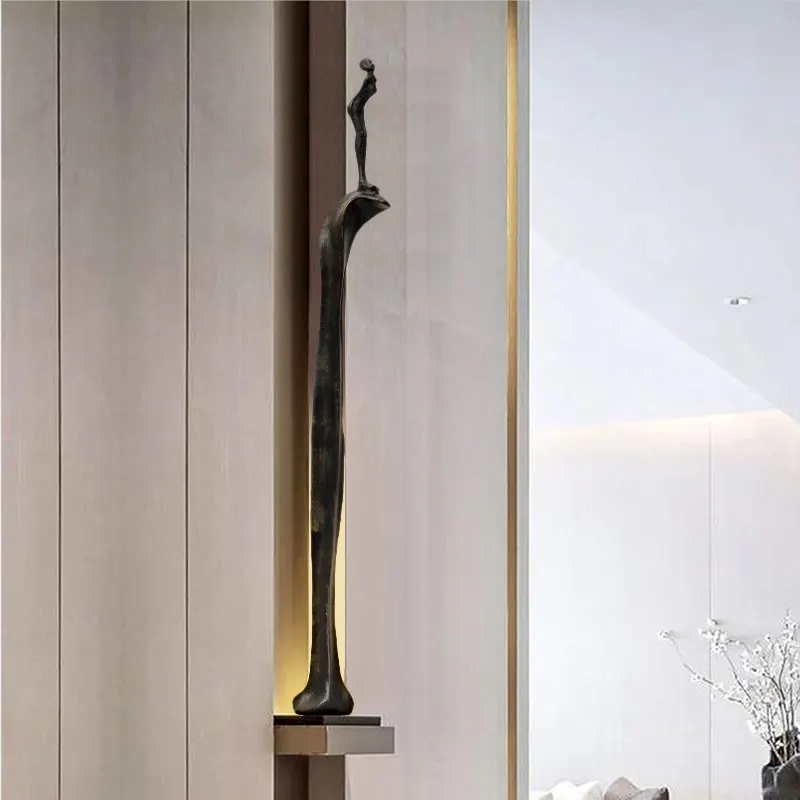 Hotel Lobby Abstract Welcome Figure Sculpture Sales Office Living Room Entrance Iron Decoration Ornament Installation Artwork
