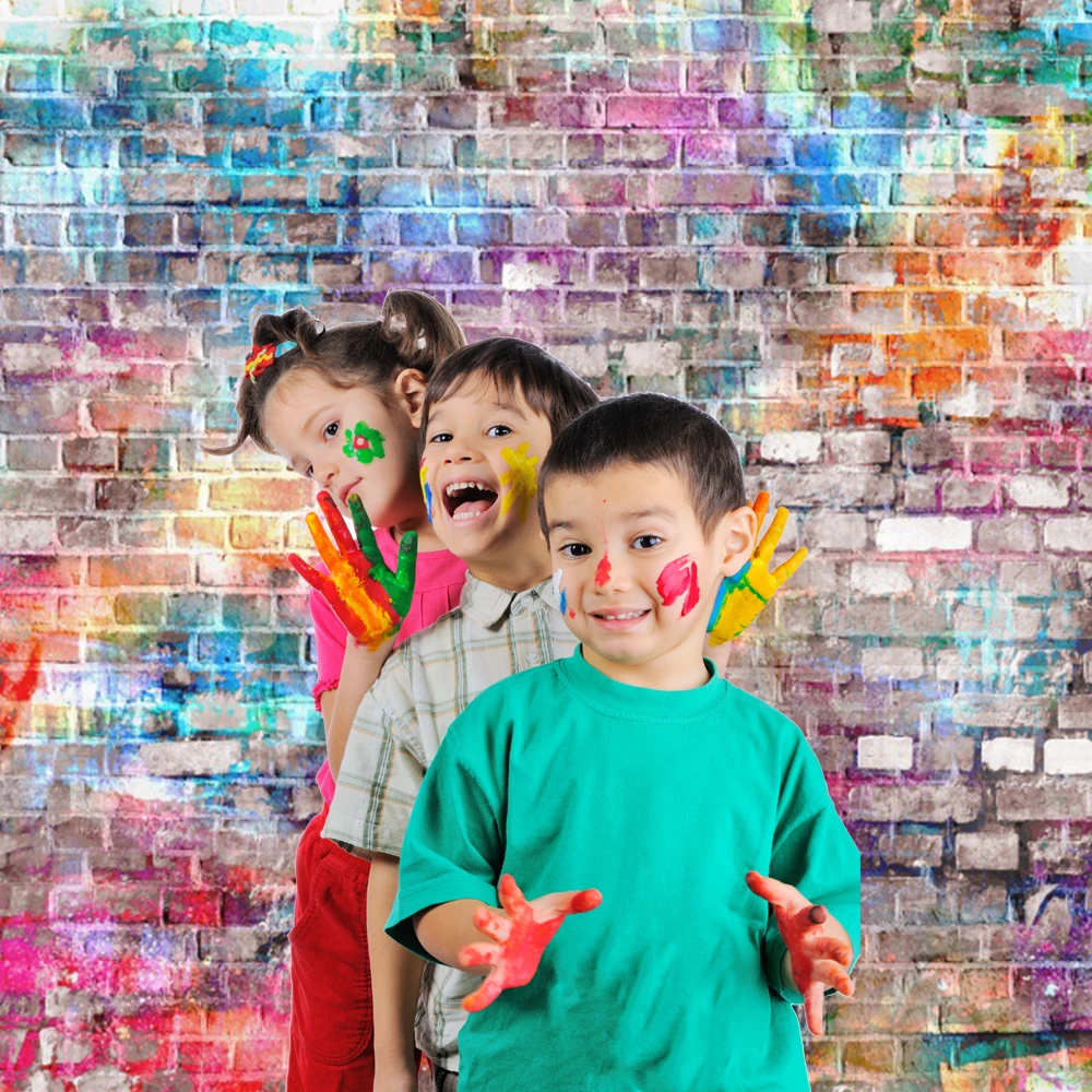 Grunge Tuğla Duvar Taş Fotoğraf Arka Plan Yeşillik Yeşil Yapraklar Graffiti Düğün Bebek Doğum Günü Portre Arka Plan Photozone