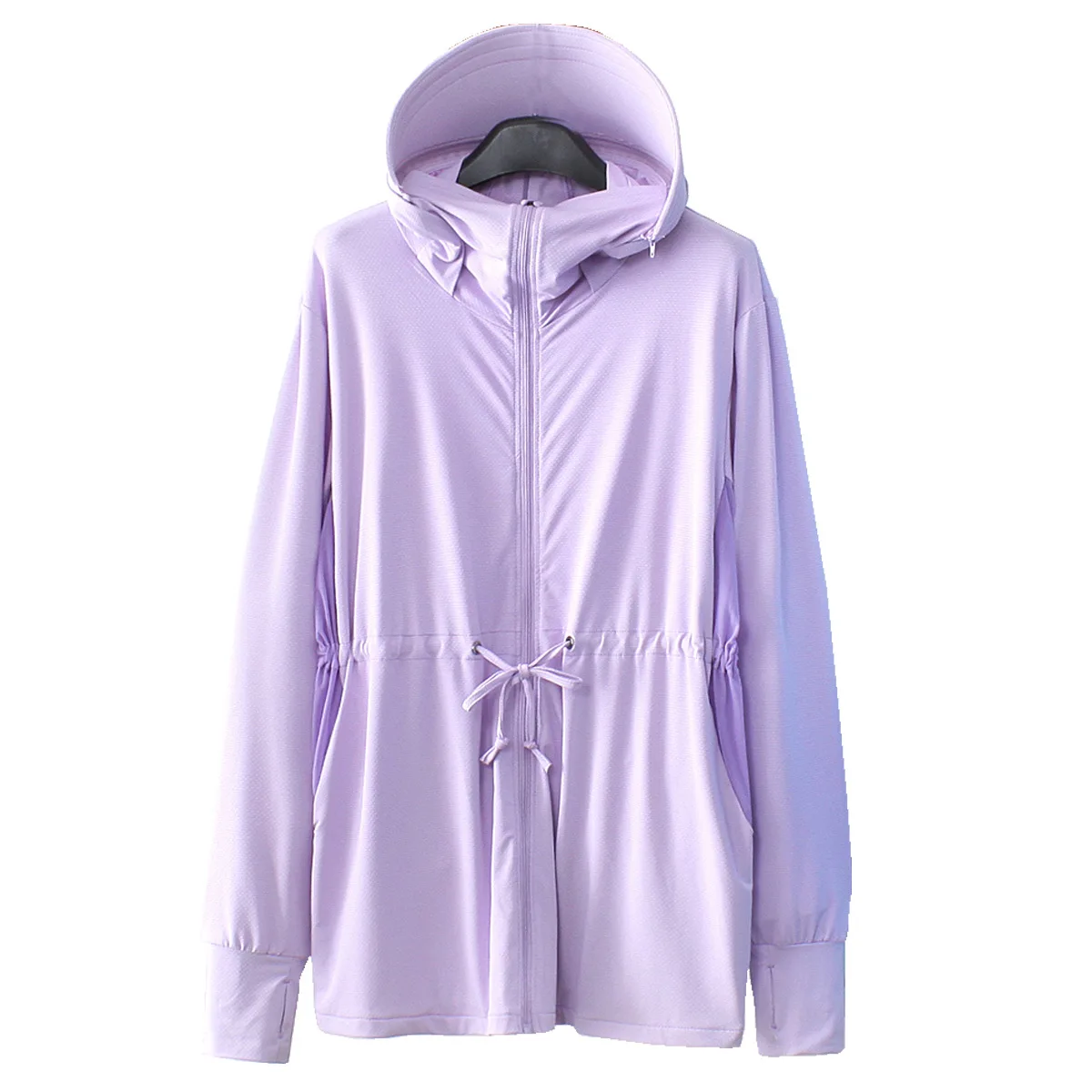 Plus Size 150kg Women Ice Silk Smer Sun Protection Jacket Summer Thin Breathable Anti UV Long Coat, Loose Casual Outdoor Cycling