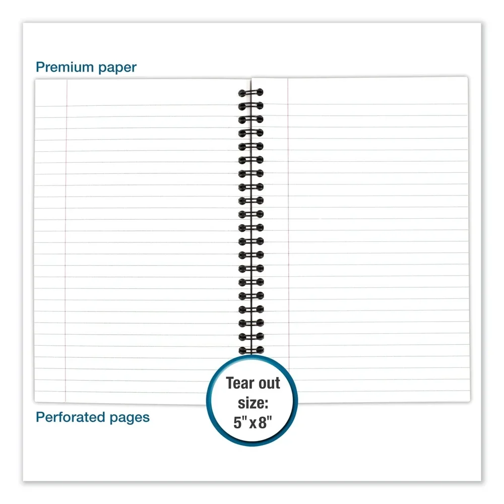 دفتر أعمال سلك ملزم 80 ورقة صفحات مثقوبة مسطرة قانونية صندوق التاريخ ملاحظات مثالية مهملات الاجتماعات