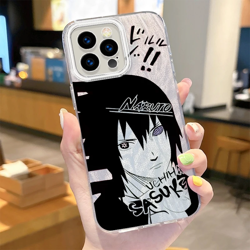 Anime N-Narutos Reflective Laser Phone Case for iPhone 16 15 14 13 12 11 Pro Max XR XS X 8 7 6S 6 Plus SE 2020 2022 Cover Funda