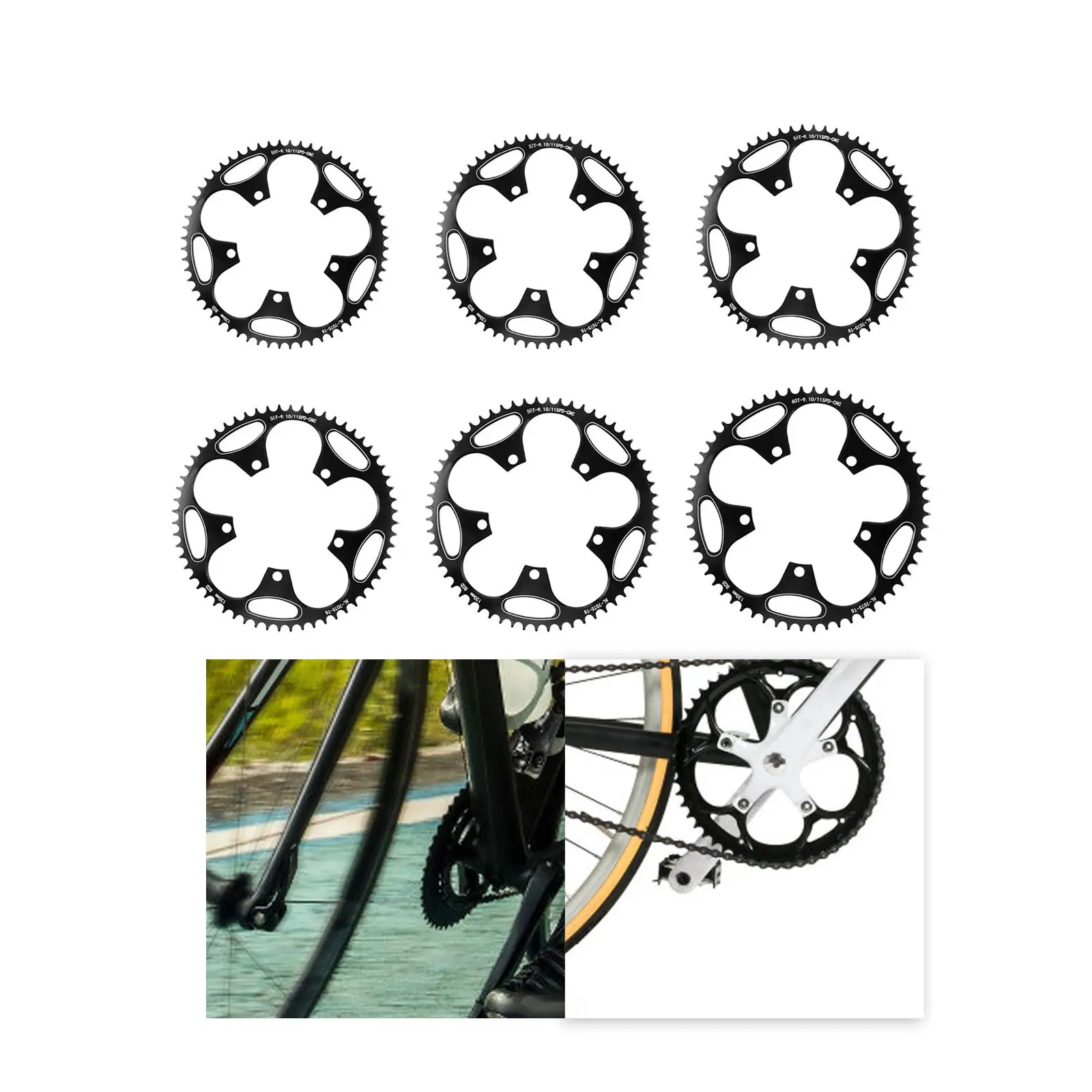 Bike Chainring 130 BCD Narrow Wide Round 7075 Aluminum CNC Crankset Sprocket for Road Bike and BMX view 6