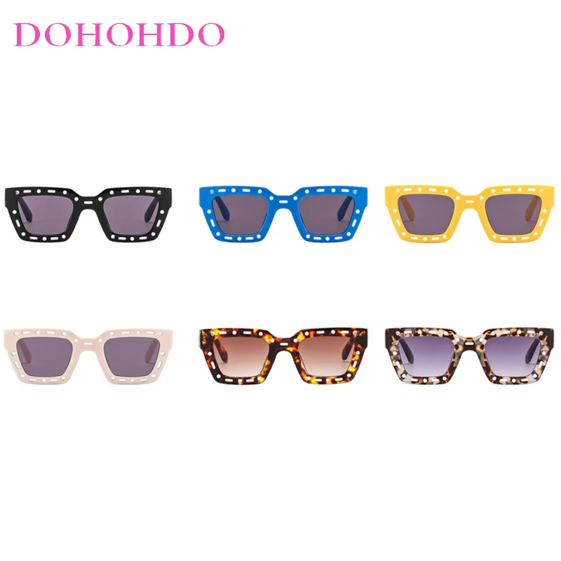 

Fashion Personality Hip Hop Punk Sun Glasses Men Bar Party Eyewear Retro Small Frame Trendy Square Hollow Sunglasses Women UV400
