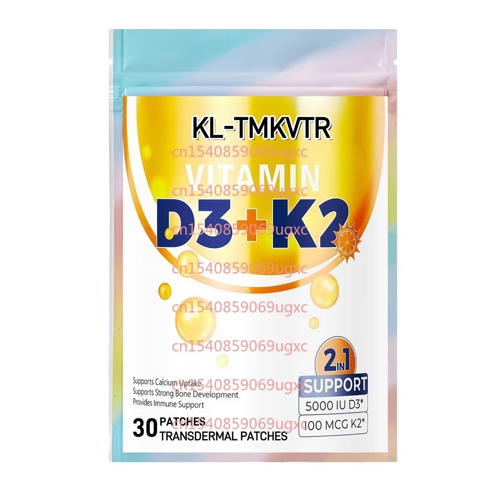 30枚入りビタミンD3 K2経皮吸収パッチ、骨と歯、そして免疫の健康をサポート