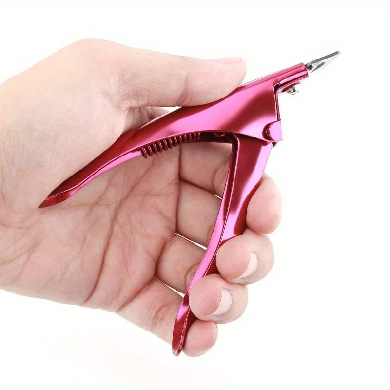 Acrylic Nail Cutter Stainless Steel Rainbow Clipper Scissors U Word False Tips Trimmer Manicure Tools Straight Cut view 3