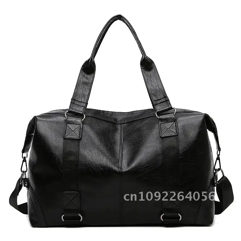 

2024 One Shoulder Crossbody Travel Tote PU Soft Leather Training Bag Sports Capacity Texture Storage Casual Handheld Bag Large