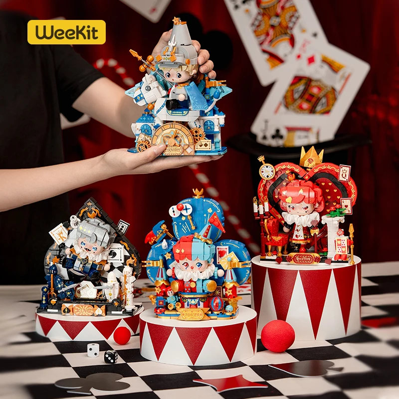 Weekit Fairy Tale Poker Face Building Block Creative Lovely King Queen Knight Joker Big Head Figures Model Bricks Adult Toy Gift