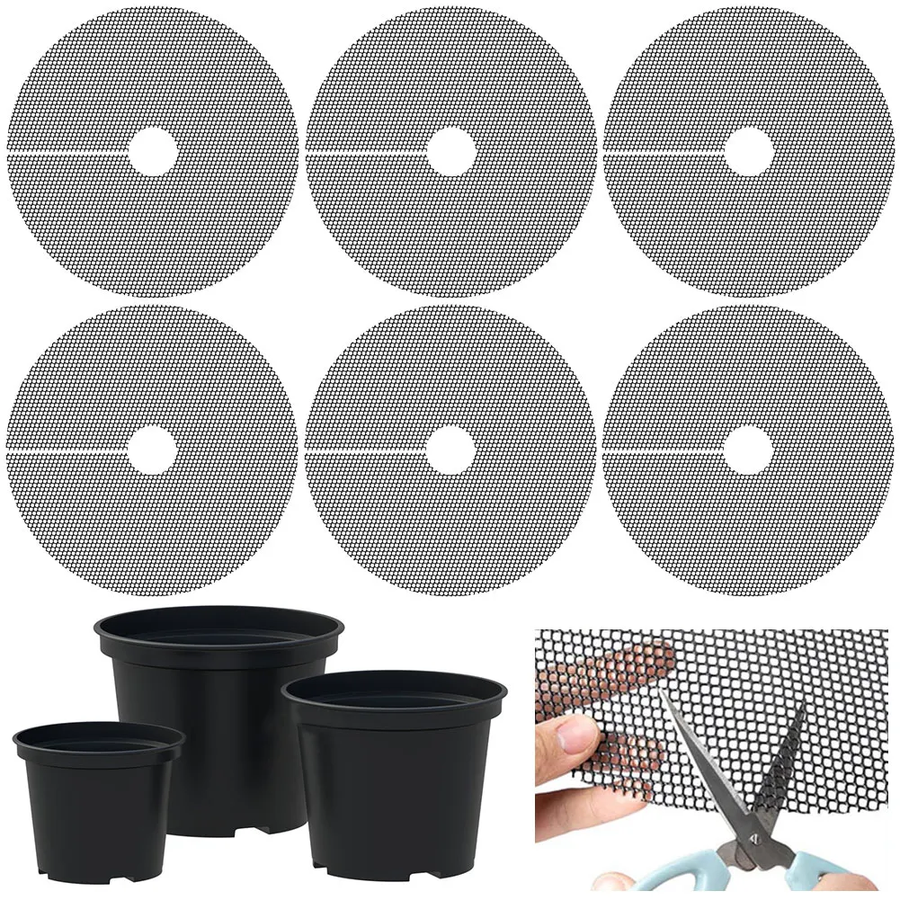 

6 Pcs Plant Pot Grid Cuttable Flower Pot Soil Cover Flower Protection Grid for Indoor Outdoor Potted Plants Soil Guard