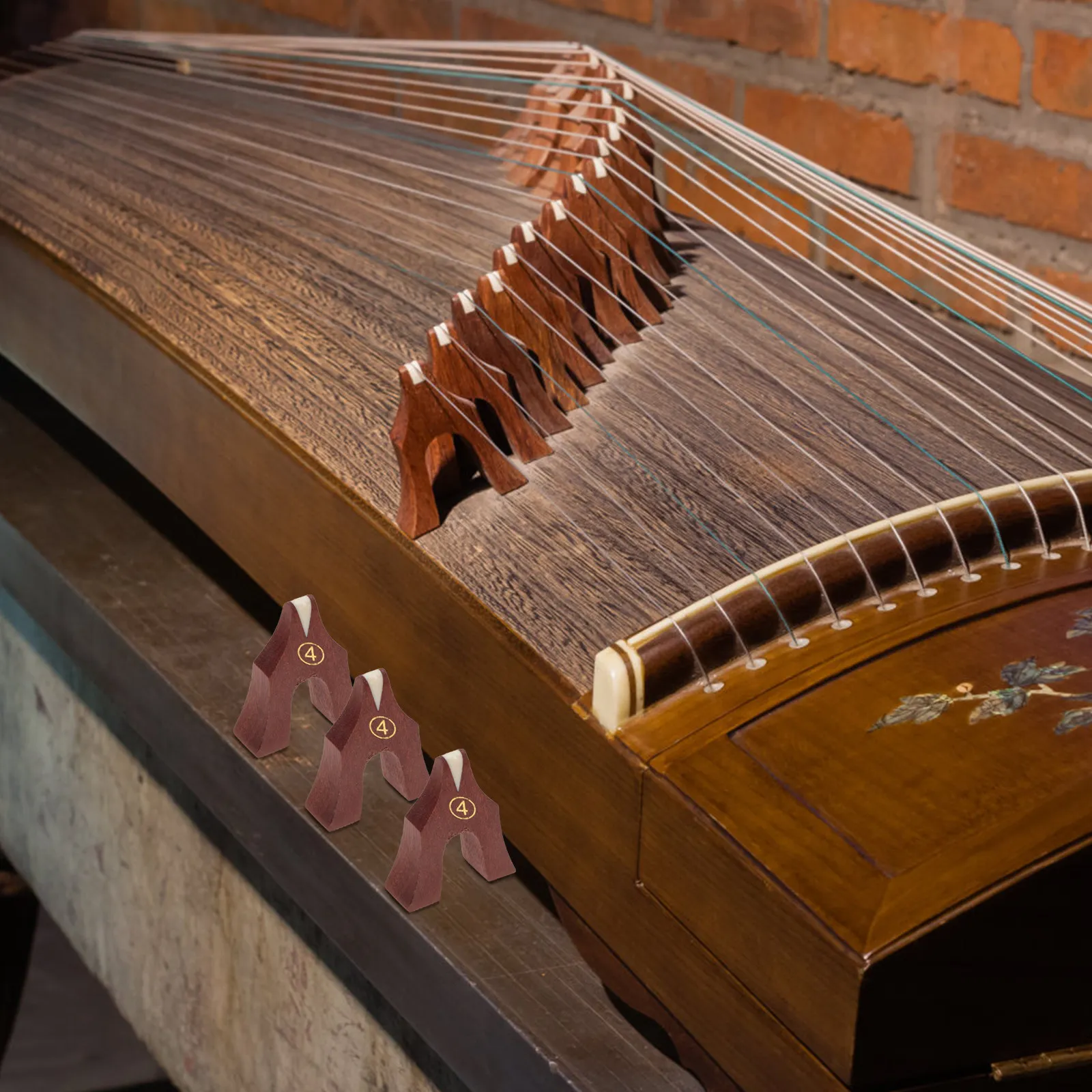 

21pcs Wooden Guzheng Bridges Brown Durable Replacement Parts For Chinese Zither Improved Sound Quality Guzheng Accessories