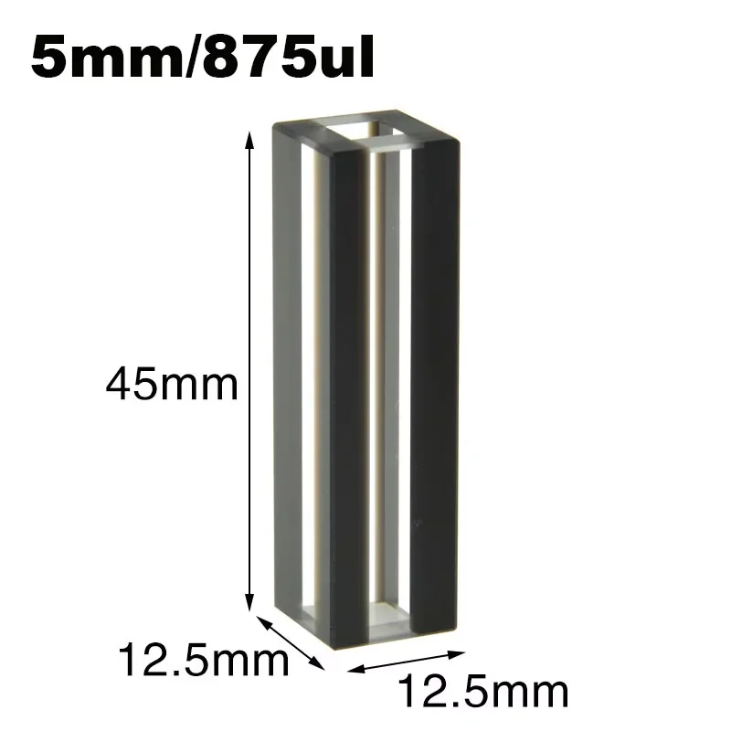 

1PC 5mm quartz black wall fluorescent cuvette/inner diameter 5*5mm,Transparent surface: 4