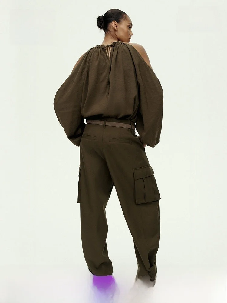 

Новые летние женские брюки H&M: модные повседневные рабочие брюки свободного кроя с высокой талией, из смесового полиэстера и вискозы, с отворотами на штанинах