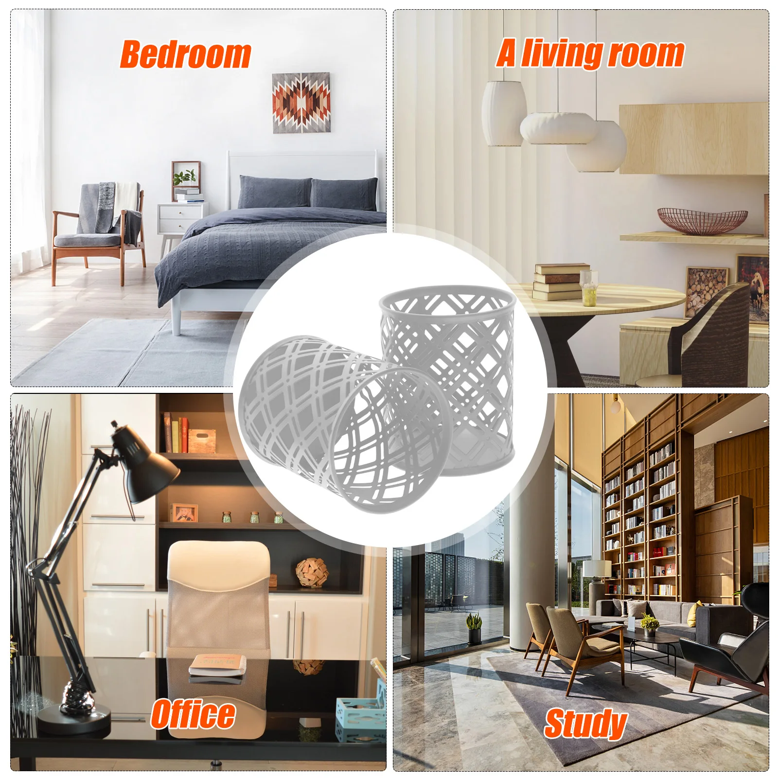 

2pcs Metal Mesh Holder Desk Organizer Pen Storage Holder Sturdy Non-Slip Large Capacity Home Office Supplies Pencil Cup Pen