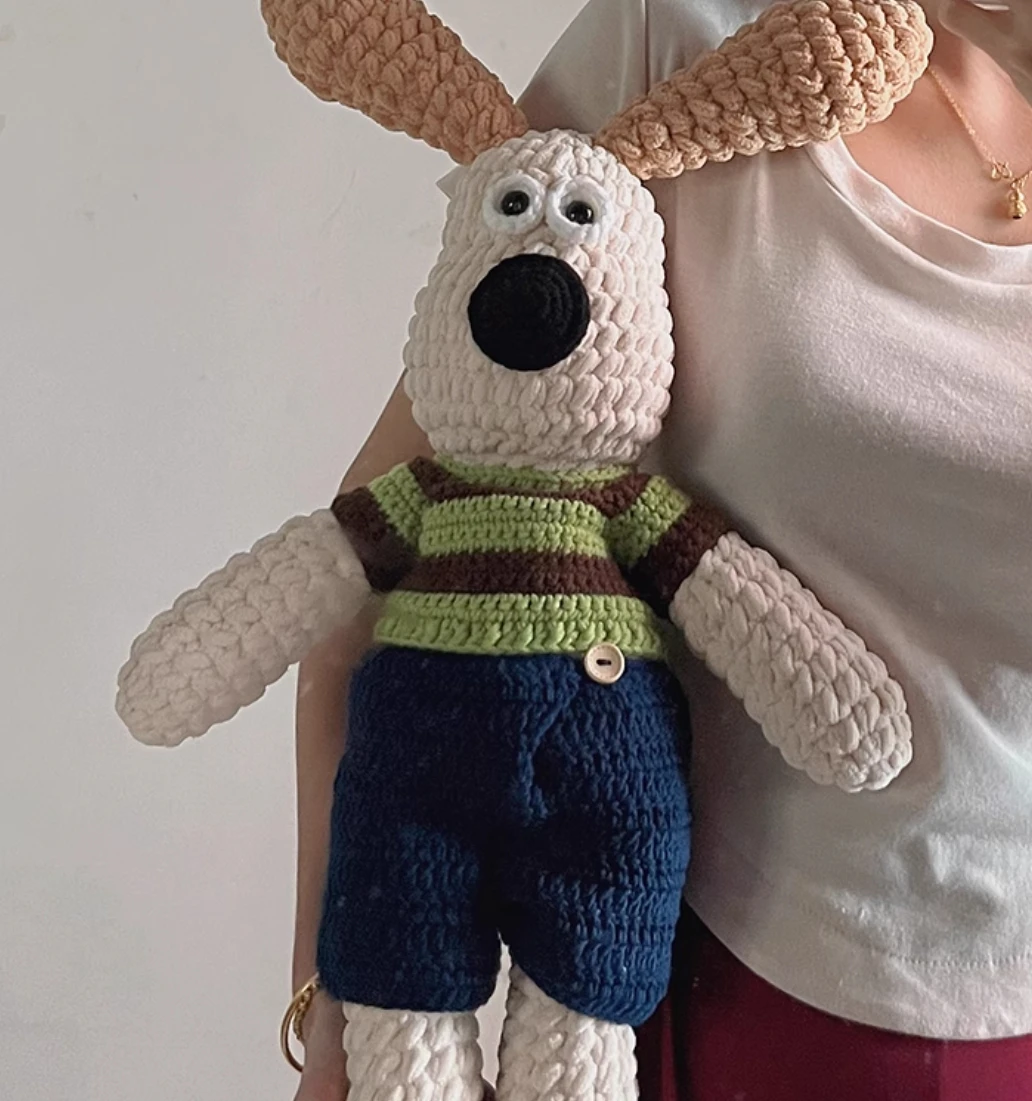 Ice strips thick wool crochet boss dog doll knitting diy material package handmade cute gift for girlfriend finished product