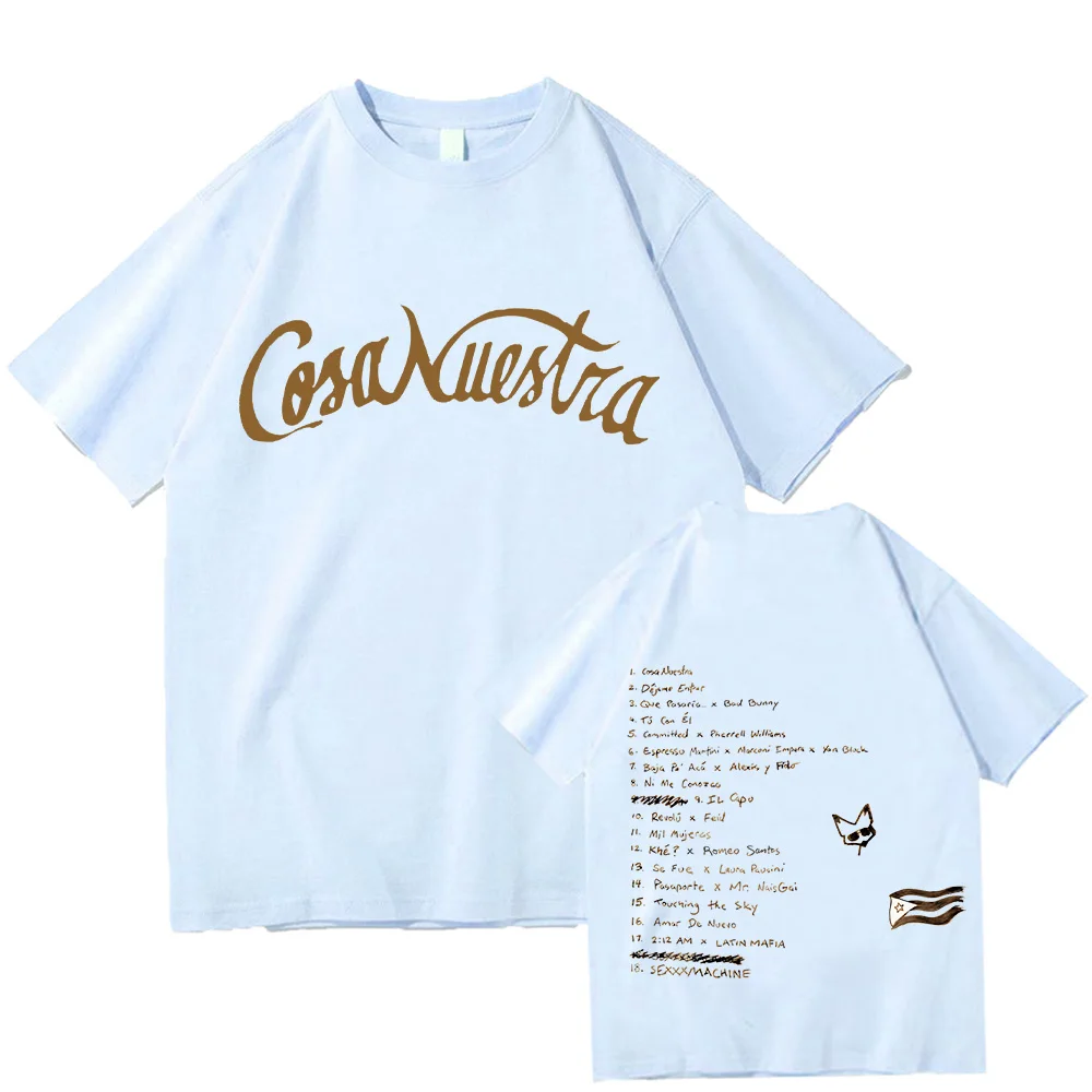 Retro Cotton Clothing Rauw Alejandro Cosanuestra Tshirts Unisex High Quality Tees New Summer O-neck Short Sleeve Tops Y2K Tshirt