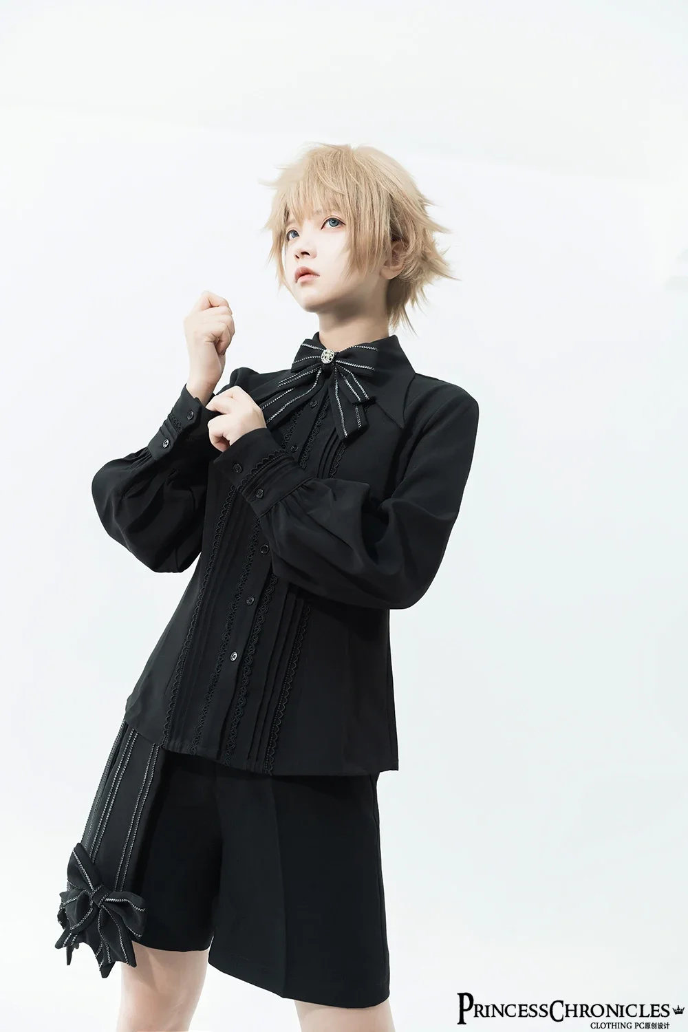 

2025 Summer new Divine Ouji Lolita Retro Bow Straight Suit Shorts Halloween Christmas Carnival Suit