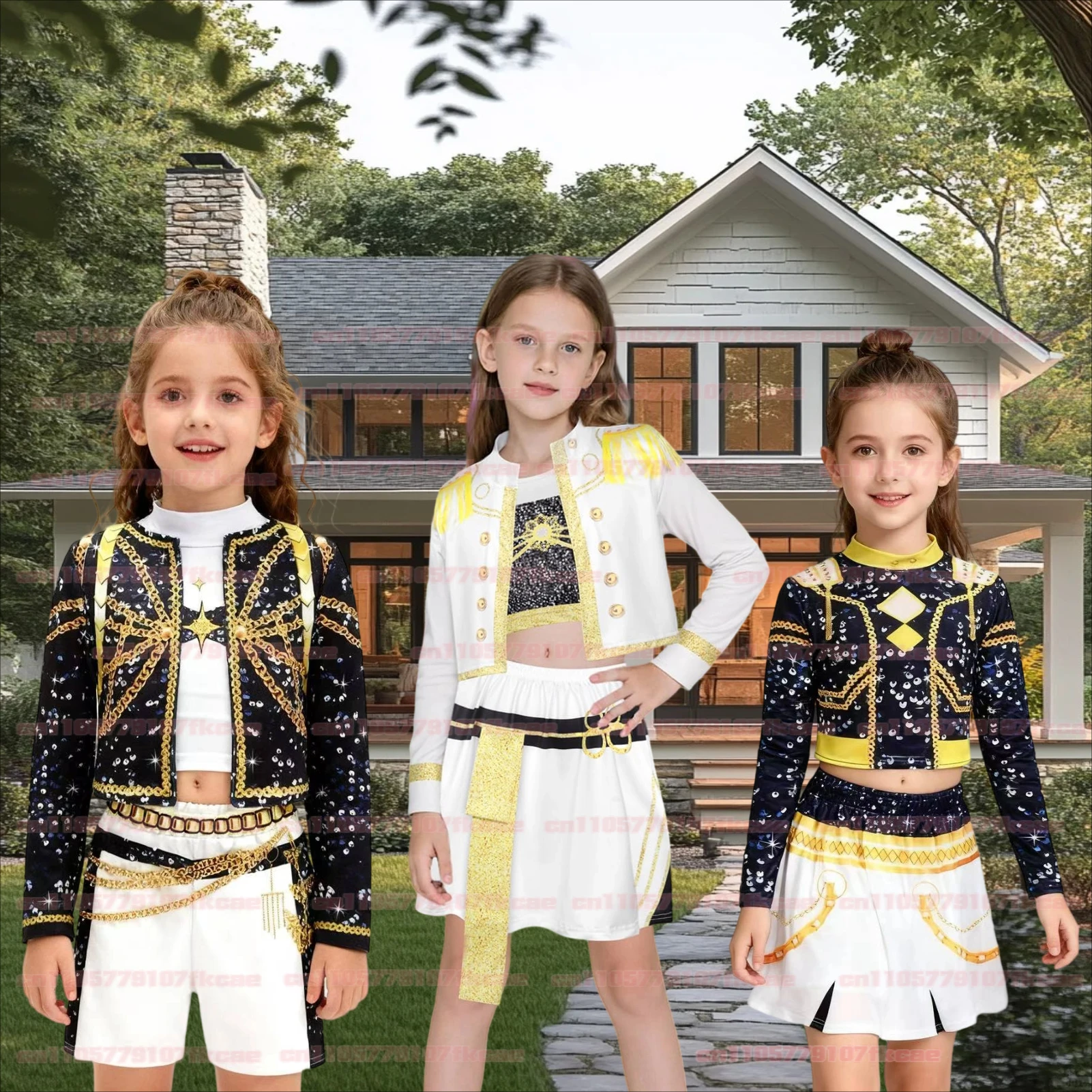 RUMI MIRA ZOEY Strój Demonów Kostium Cosplay Dziewczyny Piosenkarki Sceniczne Przebranie Zestaw Ubrań na Halloween dla Maluchów na Imprezę Cosplay