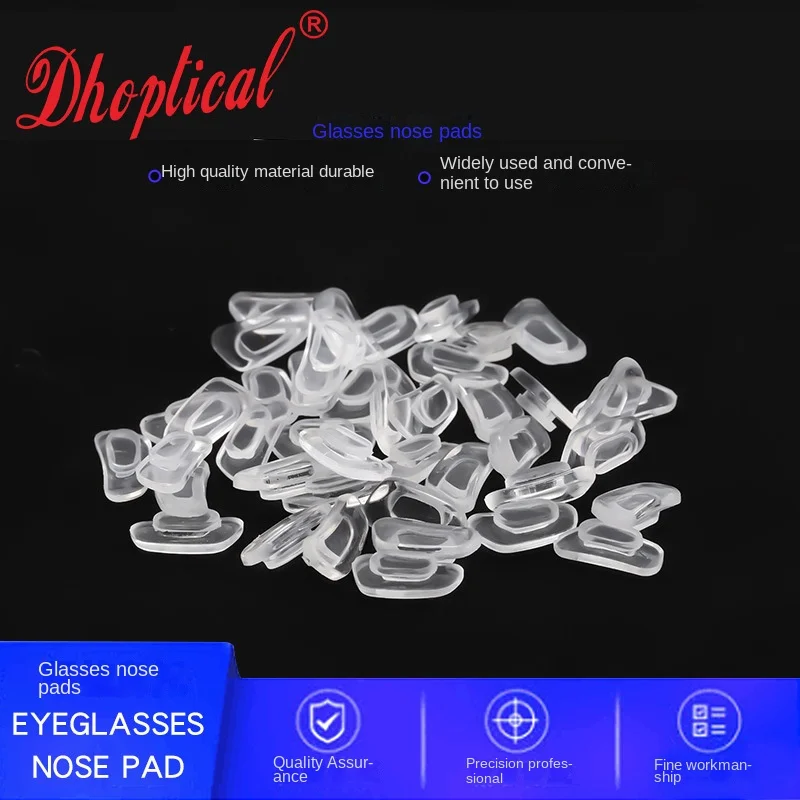 1000 Pcs Plastic Steel Frame Nose Pad Silicone Materil Push in Eyeglasses Parts By Dhoptical