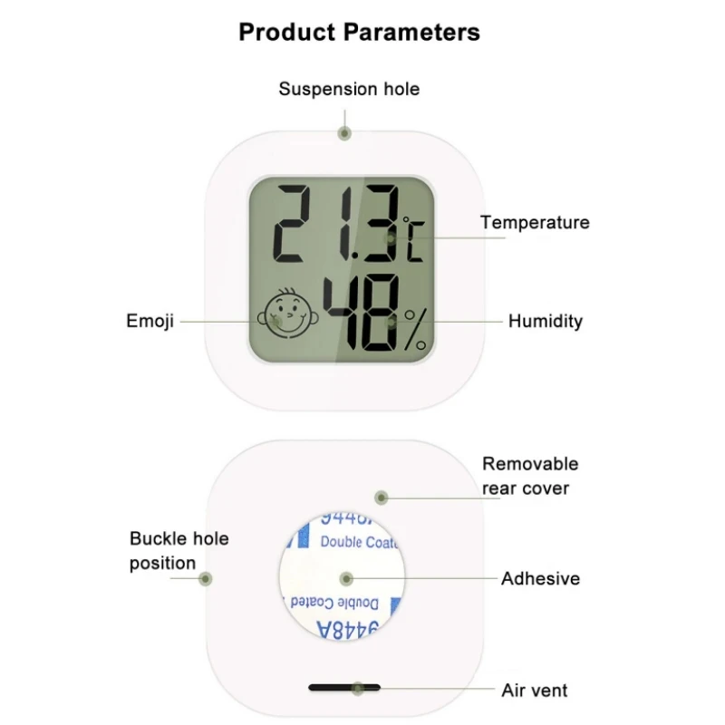 Cyfrowy termometr LCD Higrometr Temperatura w pomieszczeniu Miernik wilgotności Czujnik Stacja pogodowa do domu Sypialnia Dziecko