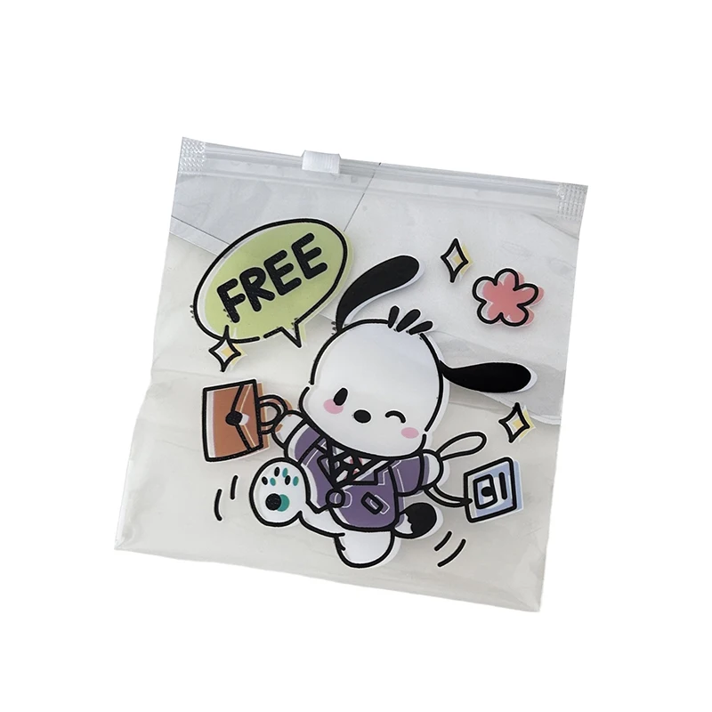 3 Stück 14*14cm Sanrio Reiß verschluss Druck verschluss beutel Kuromi Melodie Schmuck Verpackung Taschen Snack Zucker Keks Siegel beutel staub dichte Aufbewahrung tasche