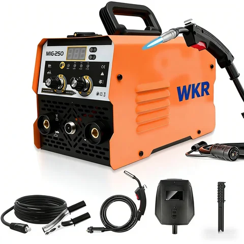 Optional Welding Rods, 145A 3-in-1 MIG Welder, Flux Core MIG/Lift TIG/MMA Stick Welding Machine, 110V 65% Portable Gasless Welder with LCD Display, IGBT Inverter, for DIY, Home Garage & Metal Repair & Christmas & Halloween Gift