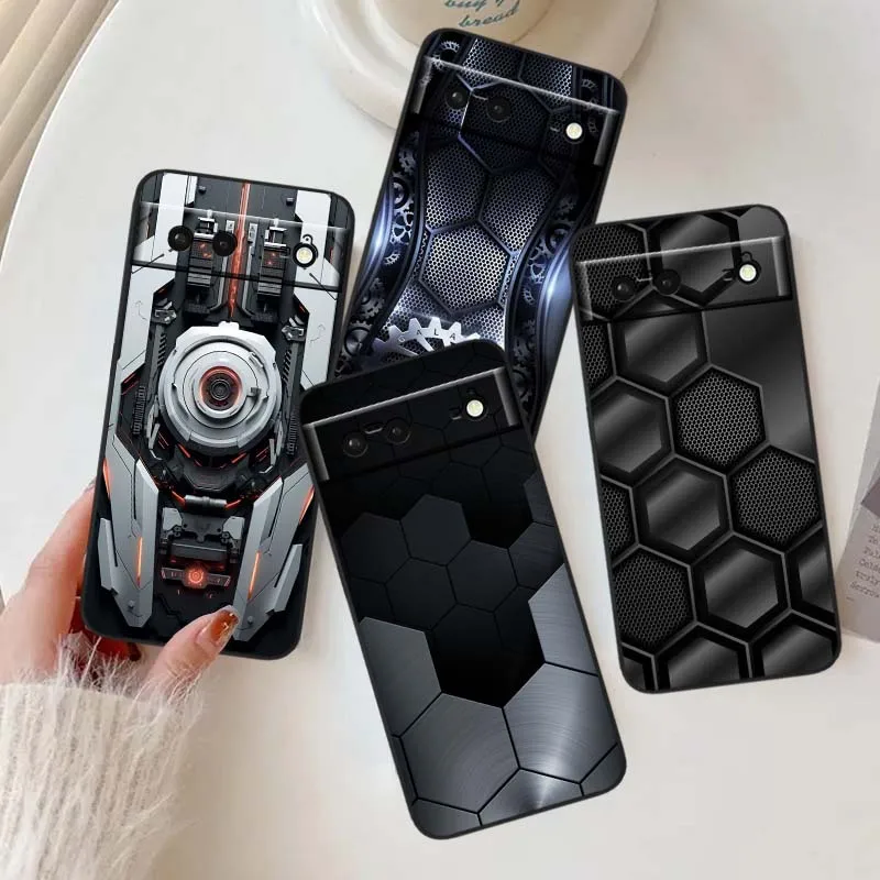 

Чехол с технологическим рисунком для Google Pixel 10 9a 9 8A 8 7 7A 6 6A Pro XL 2024 5G, черный мягкий силикон из ТПУ