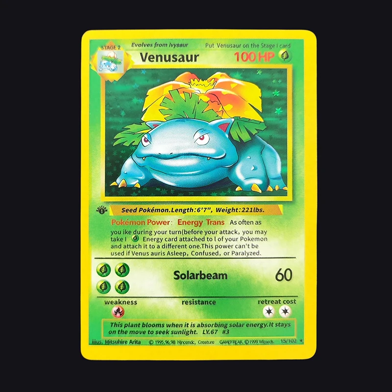 Pokemon English Game 1St Edition Charizard Venusaur Blastoise Holo Game Collection Trading Cards Toy Gift