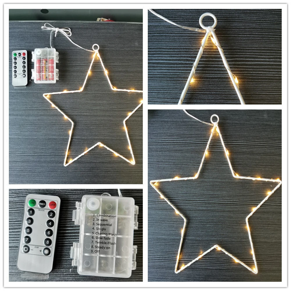 1pc Five-pointed Star String Lights, LED Star Lights, Decorative Star Lights with 8 Lighting Modes/Timer Christmas Decorations