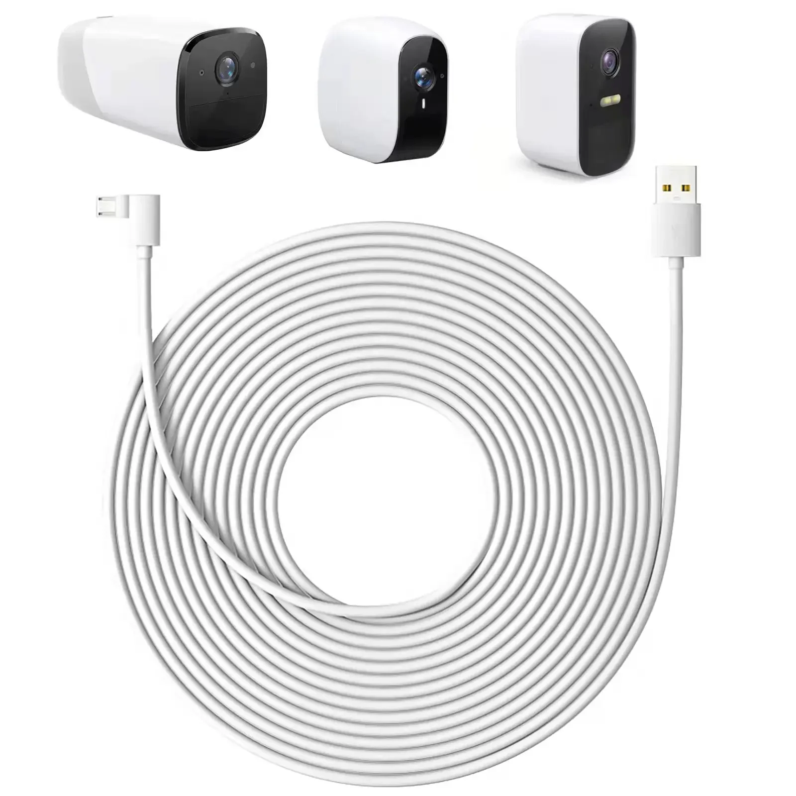 29.5ft/9m Weatherproof Outdoor Charging Cable for Eufycam 2/2 Pro/2C/2C Pro/E/E20 E40（white）