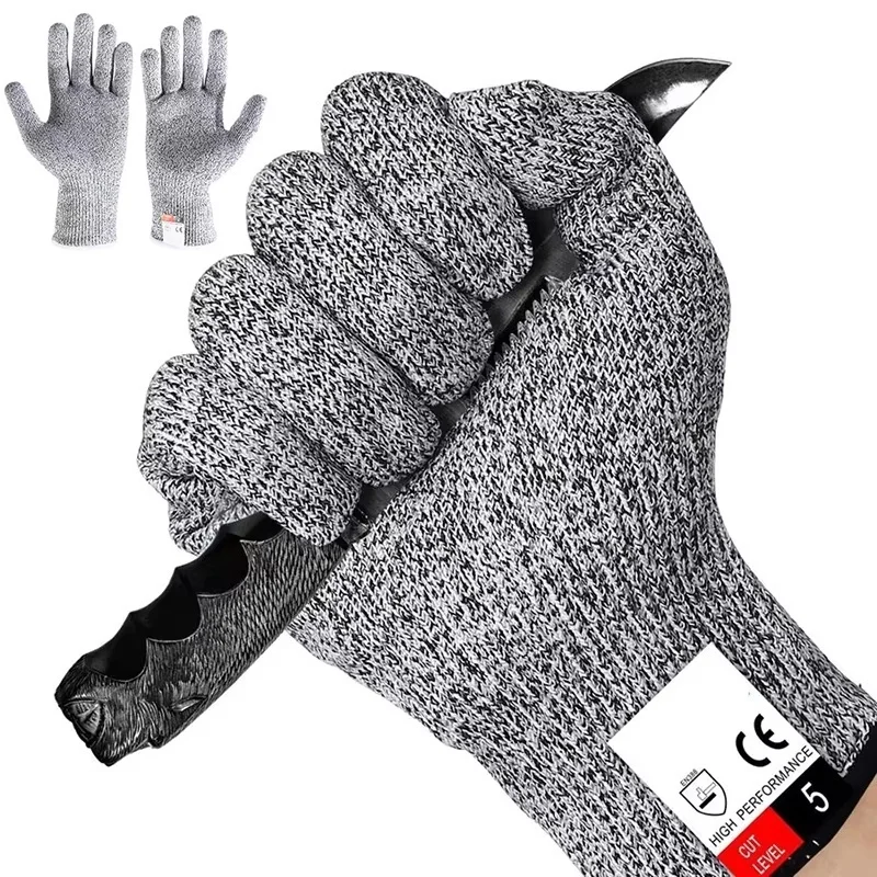 

1 Pair HPPE Level 5 Cut-Resistant Security Protection Gloves Anti Cut Proof Work Garden Butcher Gardening Handguard Kitchen Tool