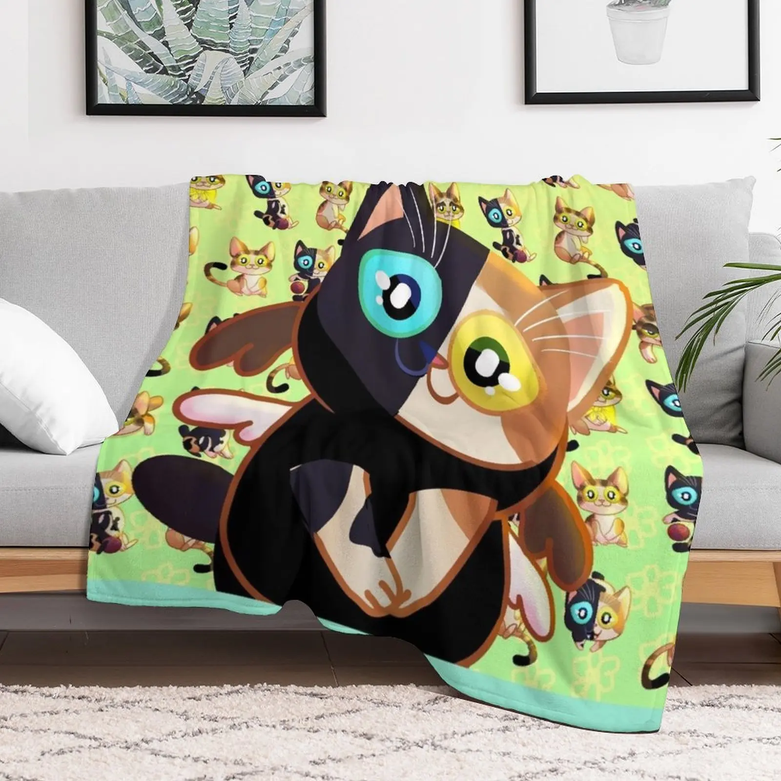 Lucchi the Chimera in a onesie Throw Blanket