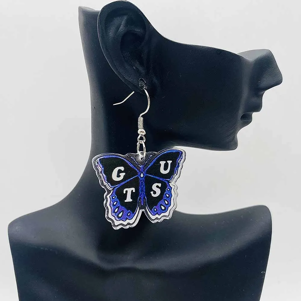 GUTS World Tour Concert Earrings Acrylic Purple Butterfly Earrings for Women Girls Fans Costume Outfits Dress Decor