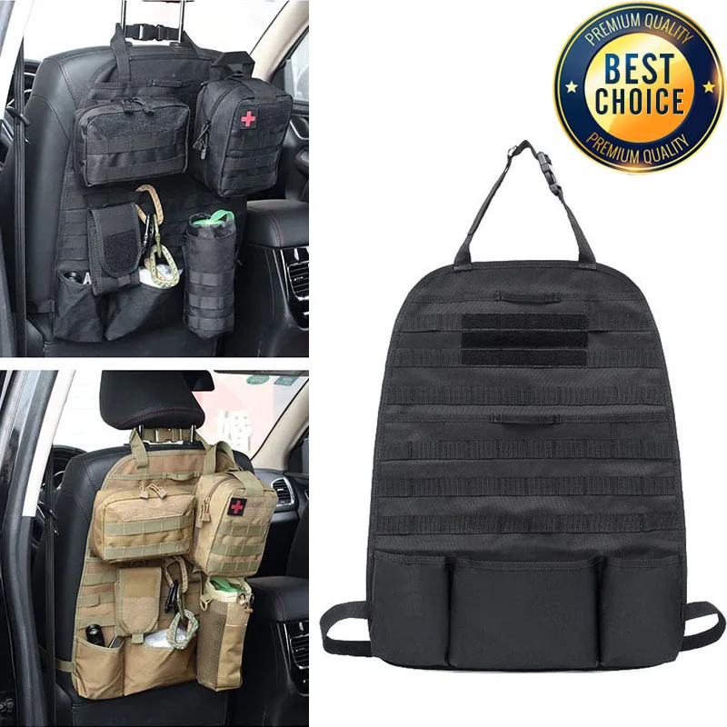 Organizador MOLLE táctico universal para asiento trasero con bolsillos