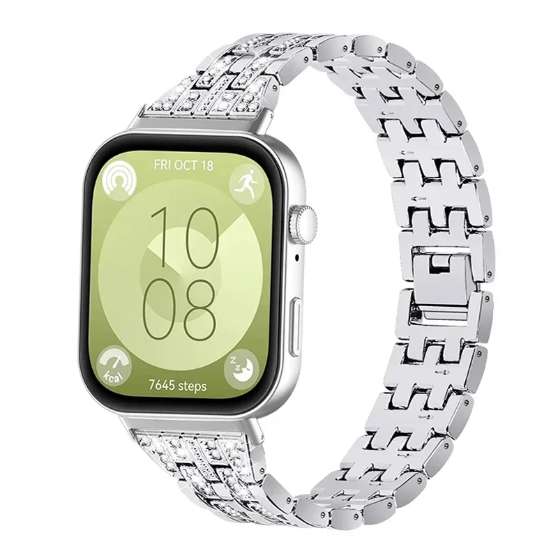 حزام معدني لساعة هواوي فيت 3 حزام ساعة من الفولاذ المقاوم للصدأ Correas reloj لساعة هواوي فيت 3 استبدال سوار ربط الماس