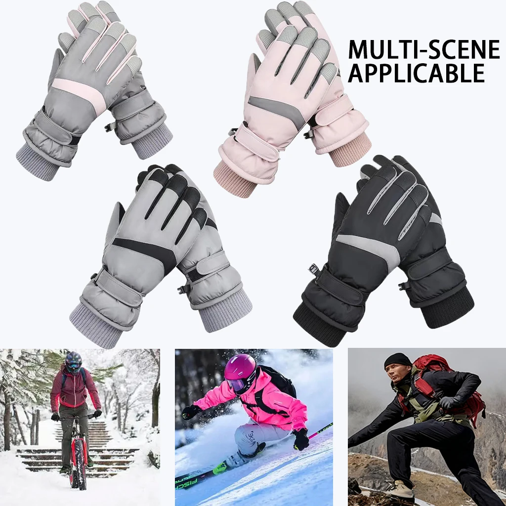 

L●Mirror Men's Women's Mittens Winter Gloves-Thickened Windproof Waterproof Ski Accessories For Skiing Outdoor Activities